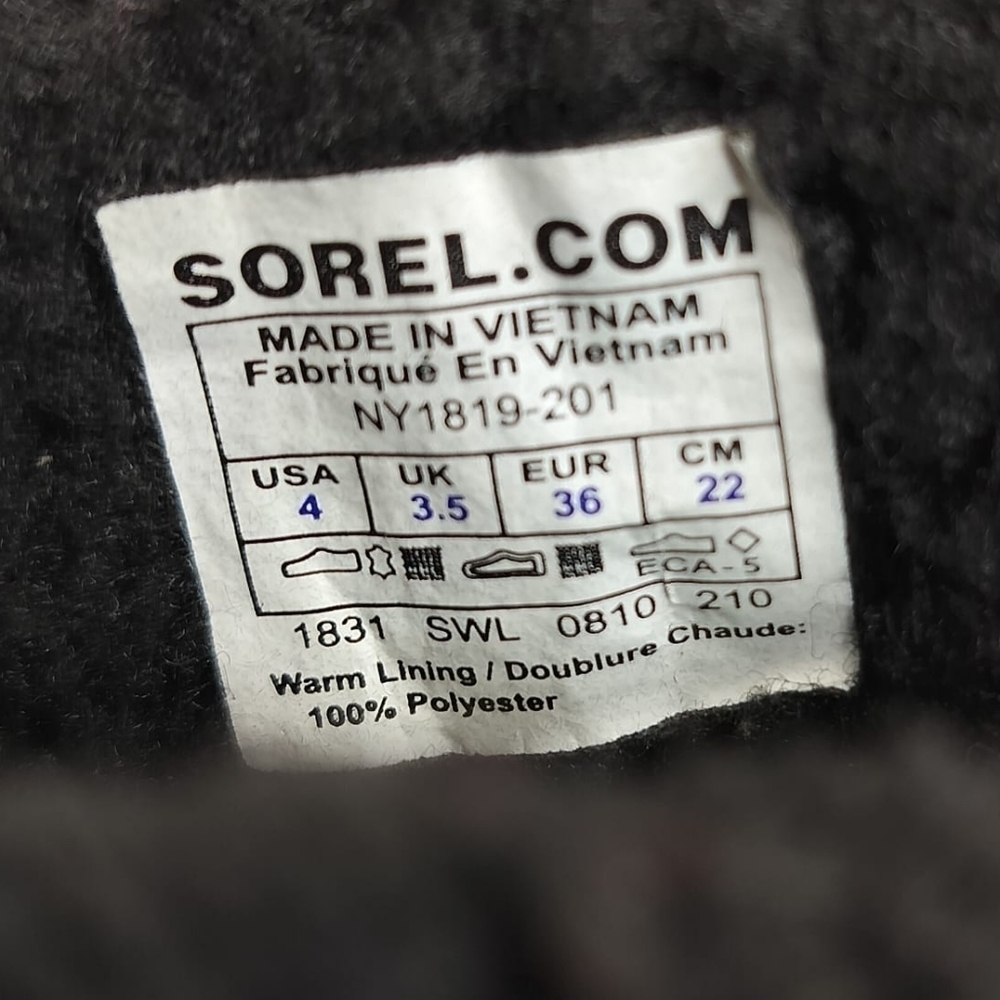 SOREL Tivoli Rubber Pink Green Striped Youth 4 Winter Duck Boots Faux Fur Trim - Picture 14 of 15